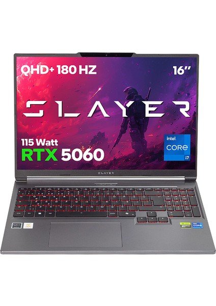 Game Garaj Slayer X7T-5060 C2 Intel Core I7 14650HX 32GB Ram 1tb SSD RTX5060 16 Qhd+ 180Hz IPS Freedos Gaming Laptop - Görsel 2