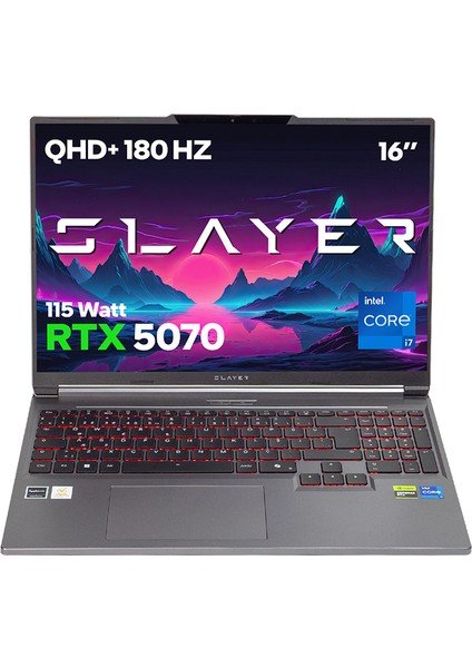 Game Garaj Slayer X7T-5070 C2 Intel Core i7 14650HX 32GB 1TB SSD RTX5070 16 Qhd+ 180Hz IPS Freedos Gaming Laptop
