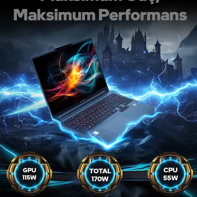 Game Garaj Slayer X5T-5050 C7 Intel Core I5 13500HX 16GB Ram 1tb SSD RTX5050 16 Wuxga 165Hz IPS Freedos Oyuncu Laptop