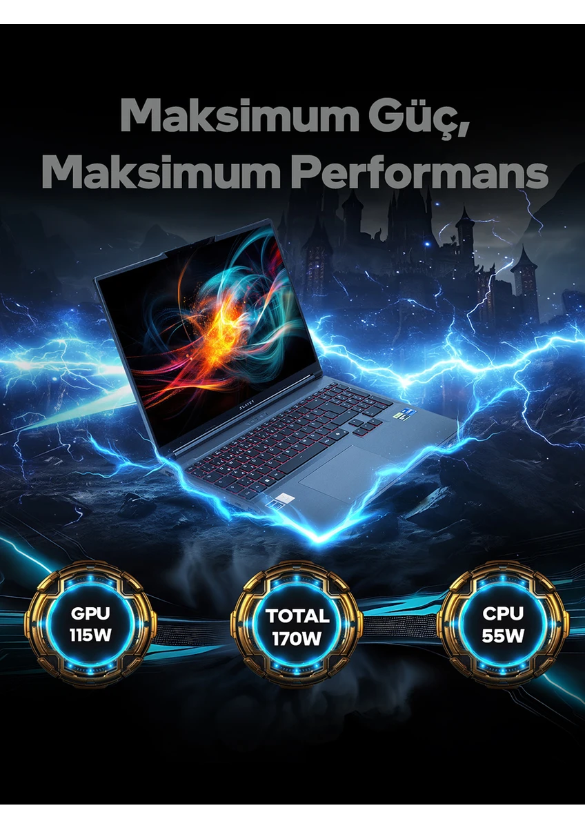 Game Garaj Slayer X7T-5060 C2 Intel Core I7 14650HX 32GB Ram 1tb SSD RTX5060 16 Qhd+ 180Hz IPS Freedos Gaming Laptop - Görsel 3