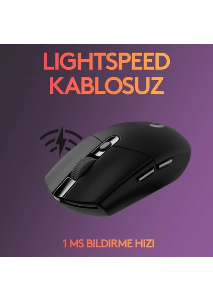 Logitech G G305 LIGHTSPEED 12.000 DPI Kablosuz Oyuncu Mouse - Siyah