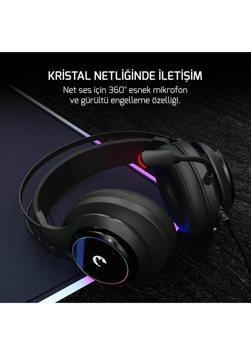 Gamepower Kugon Siyah 7.1 Surround Rainbow Gaming Kulaklık - Görsel 2