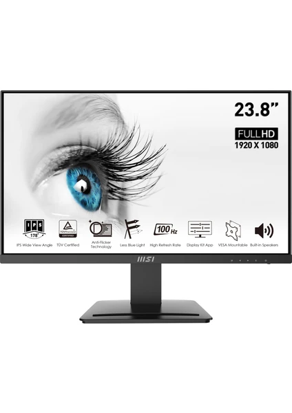 MSI 23.8 PRO MP243X 1920x1080 (FHD) FLAT IPS 100HZ 1MS ADAPTIVE-SYNC MONITOR