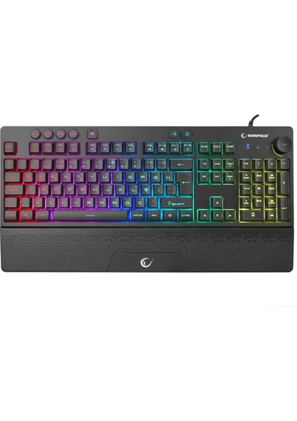 Rampage KB-GX65 Sımula USB Rgb Aydınlatmalı 4 Makro Tuşlu Bilek Destekli Oyuncu Klavyesi