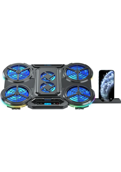 Claw's Frost Gt6 6x Big Turbo LED Fan - 10 Modlu Rgb - LCD Ekran - Ayarlabilir Fan Hızı & 7 Farklı Stand Yükseklik Kademesi – 2x USB