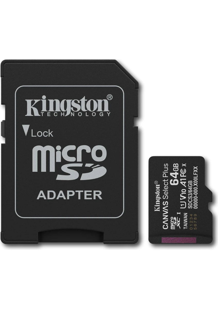 Kingston SDCS364GB 64GB microSDXC Canvas Select Plus Gen3 100MBs A1 Card + Adapter - Görsel 3