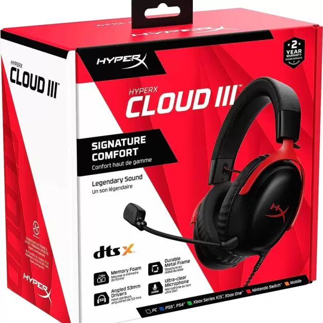 HyperX Cloud III Kırmızı Siyah Kablolu Oyuncu Kulaklığı 727A9AA