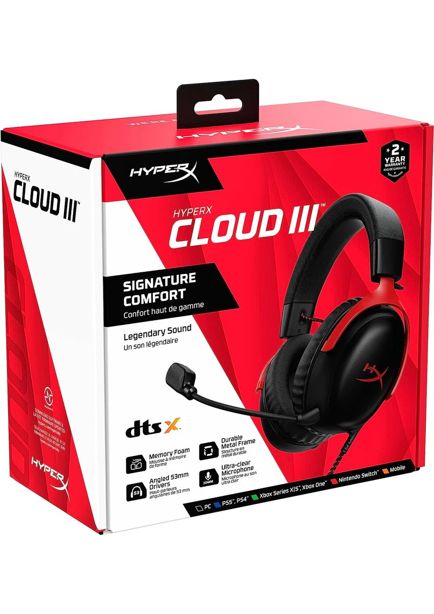 HyperX Cloud III Kırmızı Siyah Kablolu Oyuncu Kulaklığı 727A9AA
